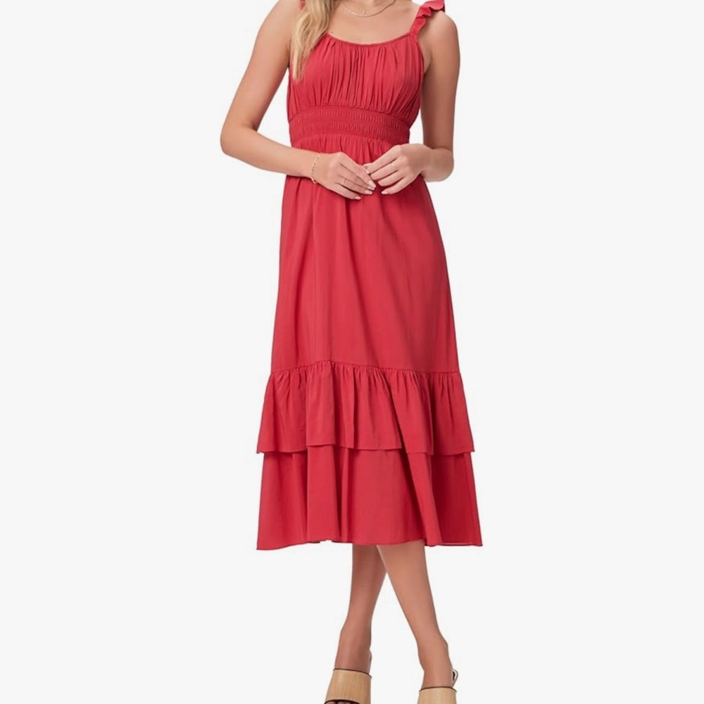 PAIGE Gisele Vibrant Red Midi Dress- NWOT